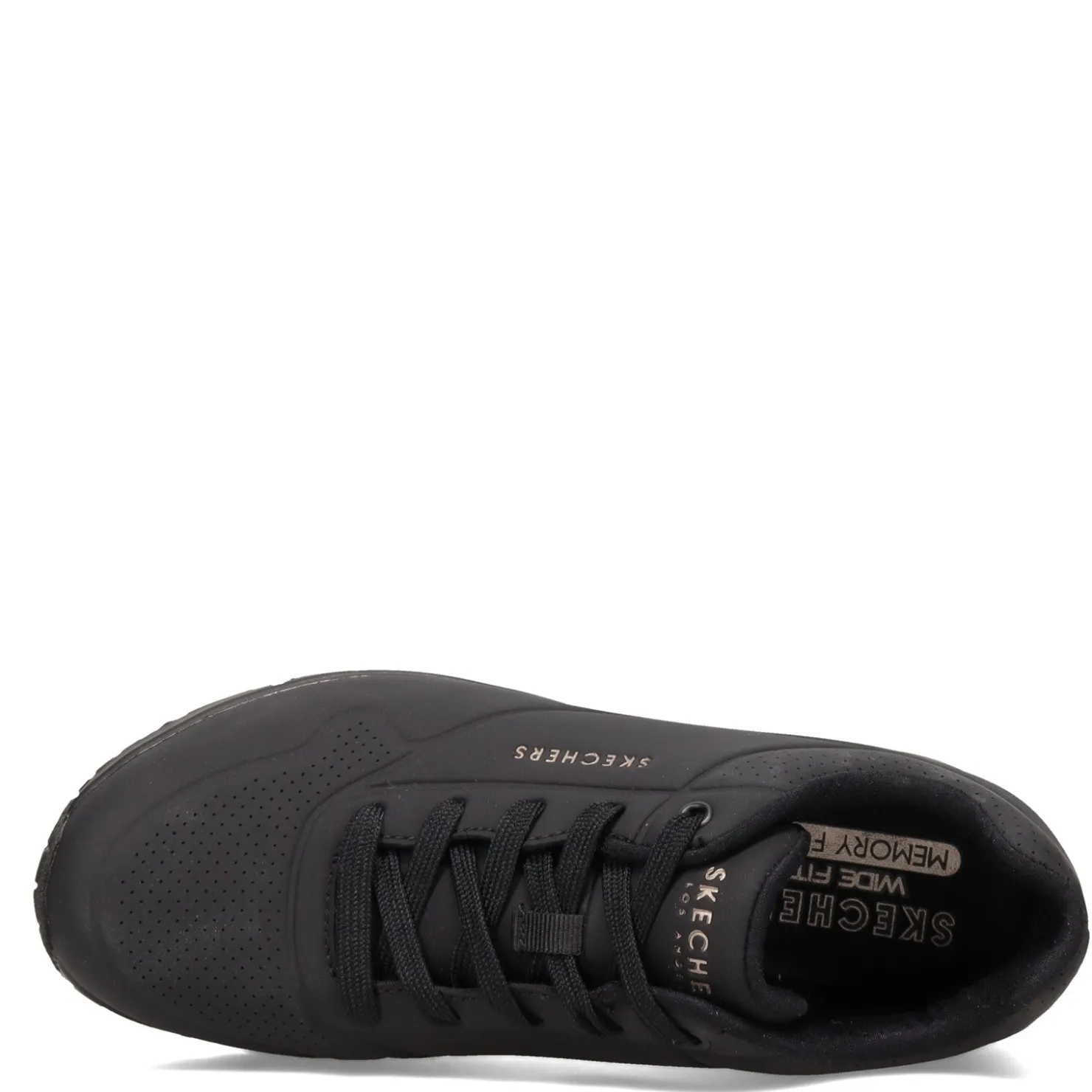 Walking*Skechers Women's Street, Uno - Stand on Air Sneaker - Wide Width Solid Black