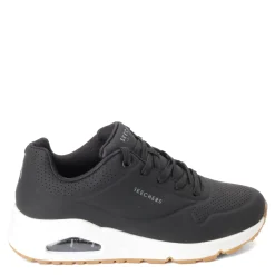 Fashion & Street*Skechers Women's Street, Uno - Stand on Air Sneaker - Wide Width Black/White