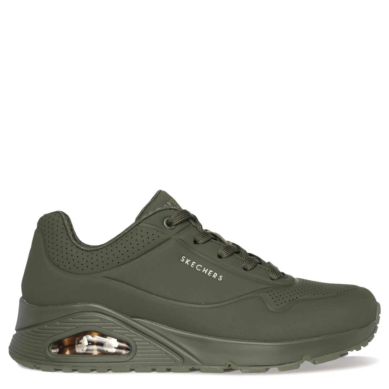 Fashion & Street*Skechers Women's Street, Uno - Stand on Air Sneaker - Wide Width Olive