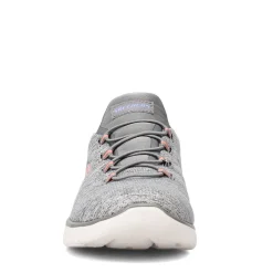 Walking*Skechers Women's , Summits - Quick Getaway Sneaker - Wide Width Grey Blue