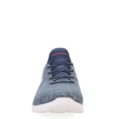 Walking*Skechers Women's , Summits - Quick Getaway - Wide Width Grey Navy Pink