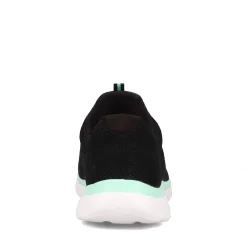Walking*Skechers Women's , Summits - Cool Classic Sneaker - Wide Width Black Turquoise