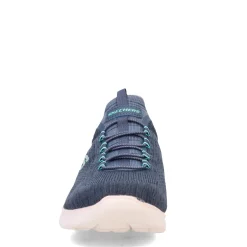 Walking*Skechers Women's , Summits - Fun Flair Sneaker - Wide Width Navy