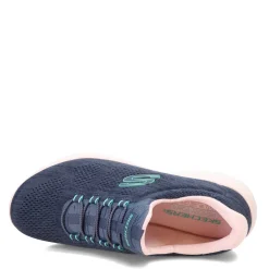 Walking*Skechers Women's , Summits - Fun Flair Sneaker - Wide Width Navy