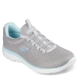 Walking*Skechers Women's , Summits - Artistry Chic Sneaker Grey Light Blue