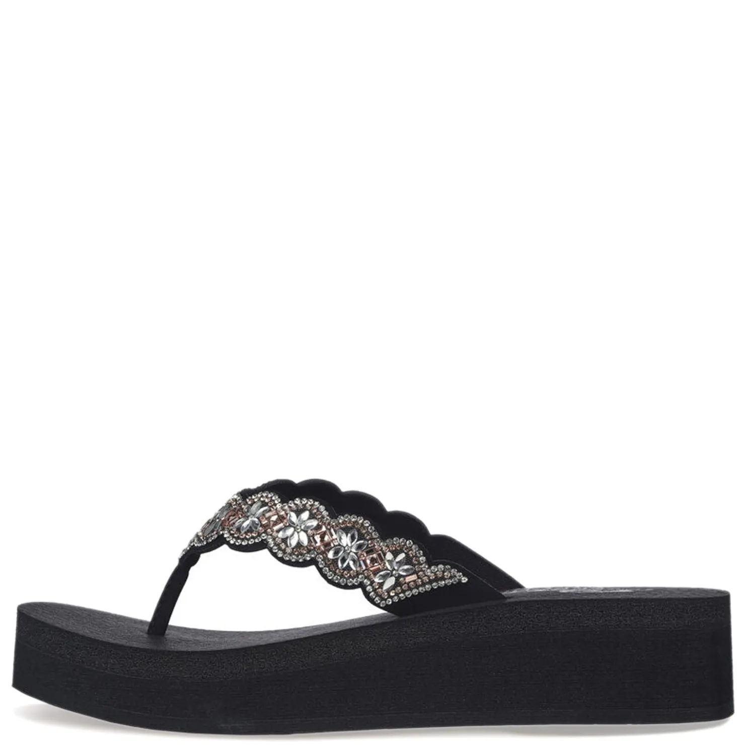 Flip Flops*Skechers Women's , Vinyasa - Happy Spring Sandal Black