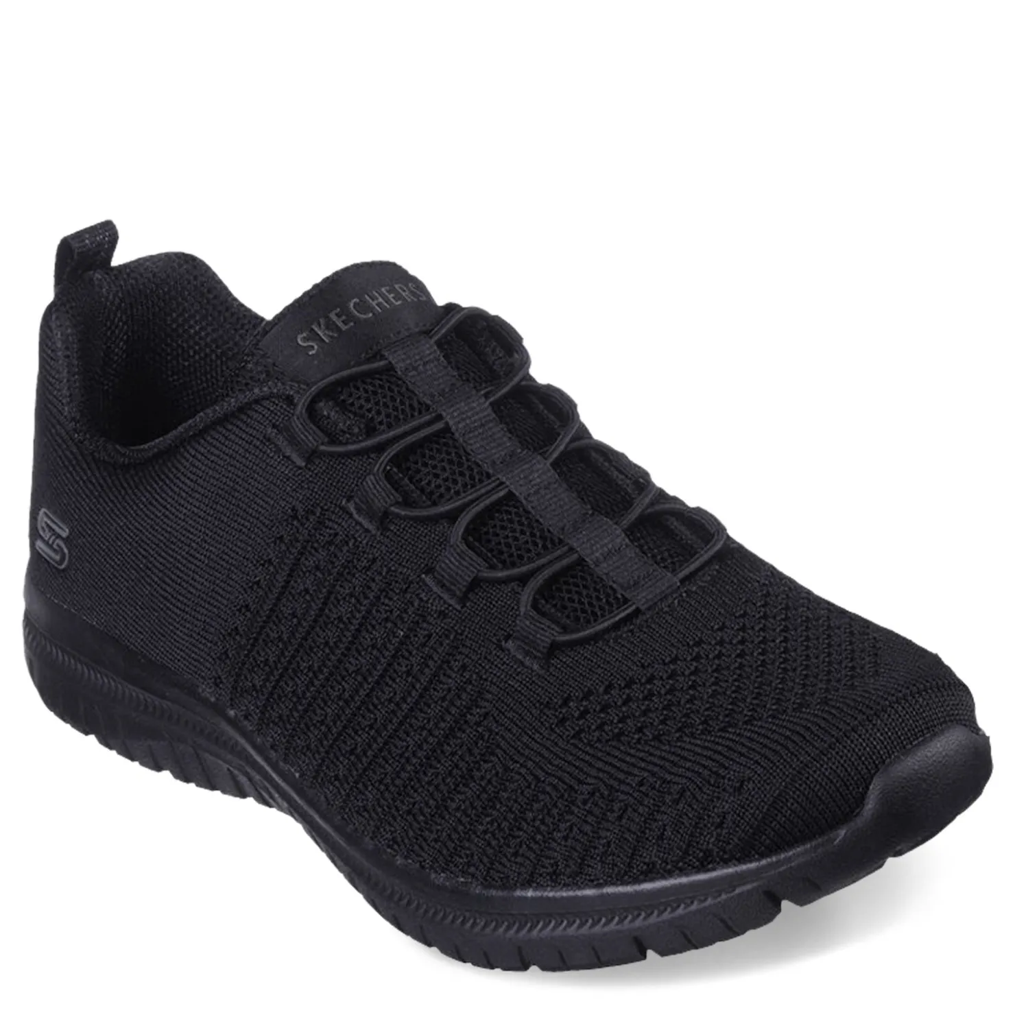Walking*Skechers Women's , Virtue Sneaker - Wide Width Solid Black