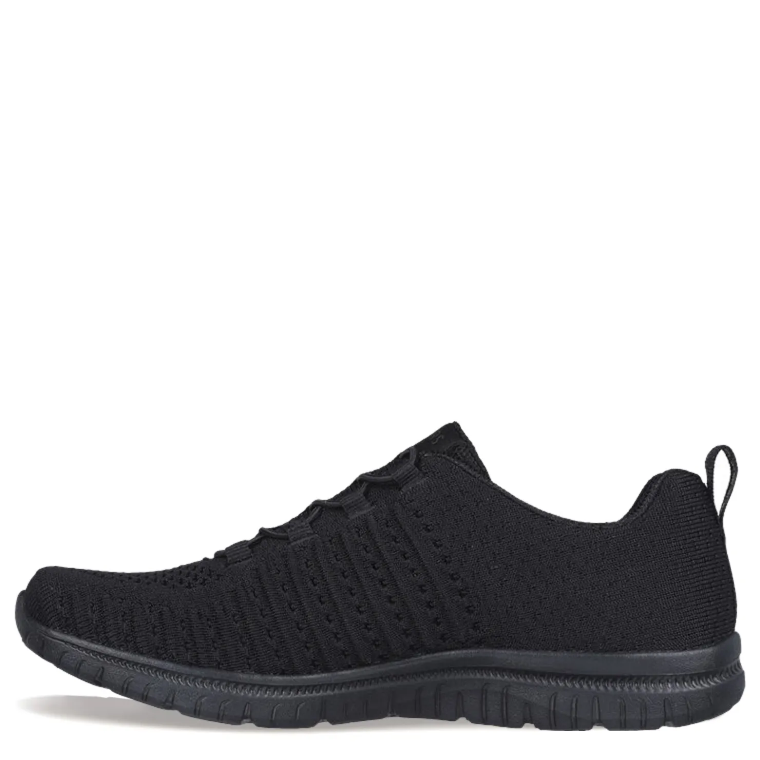 Walking*Skechers Women's , Virtue Sneaker - Wide Width Solid Black