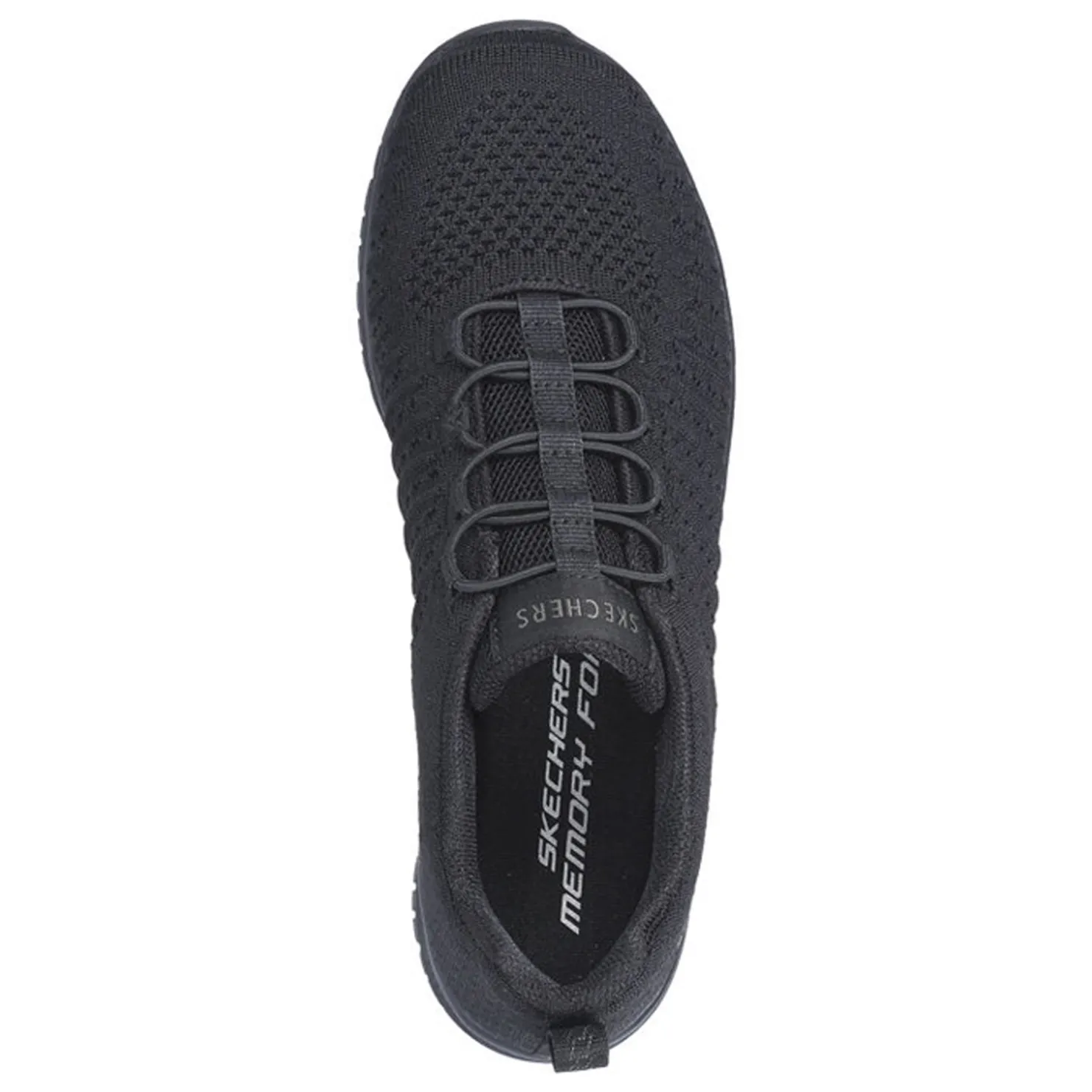 Walking*Skechers Women's , Virtue Sneaker - Wide Width Solid Black