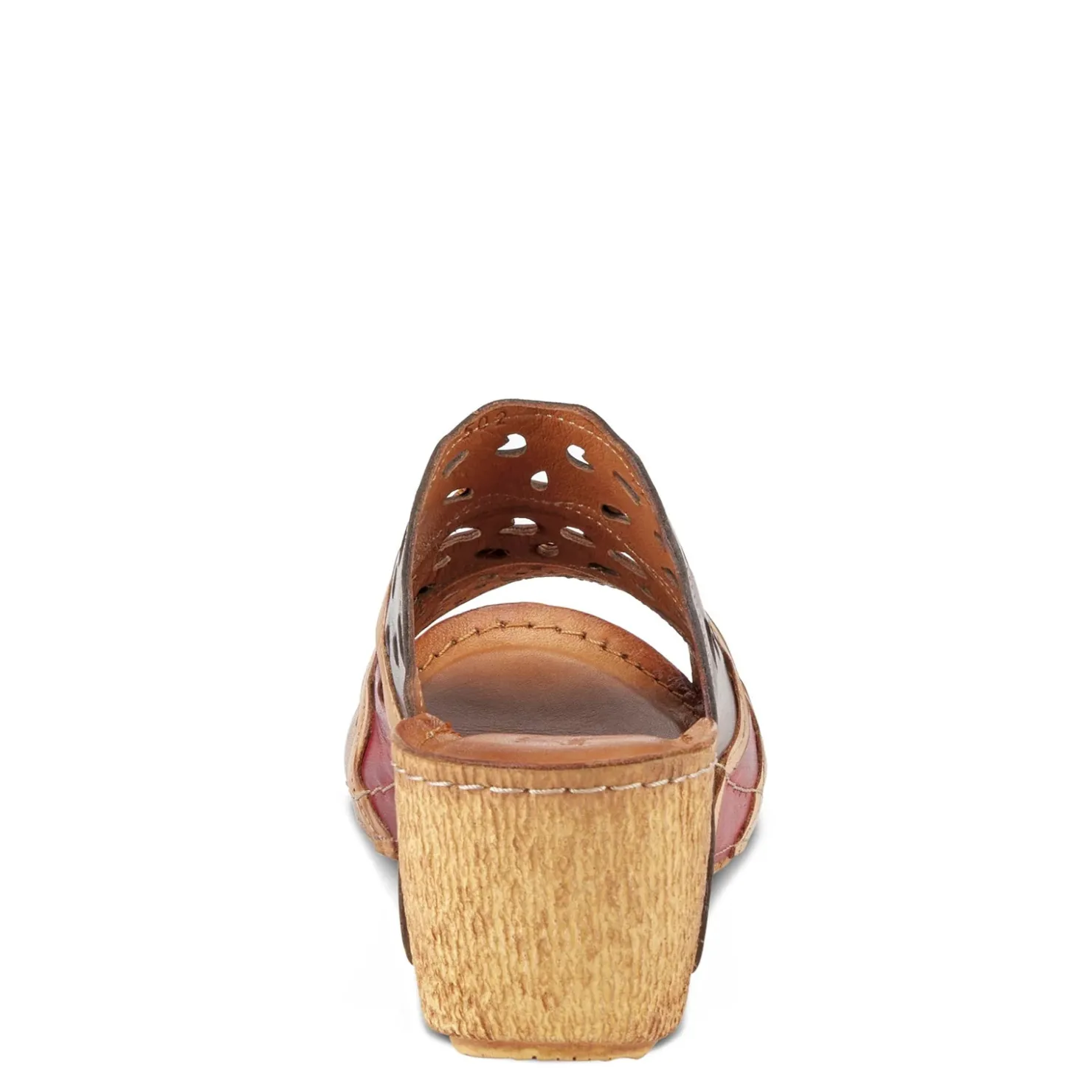 Wedges*Spring Step Women's , Footy Sandal Brown Multi
