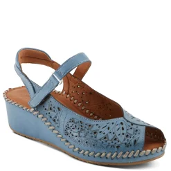 Wedges*Spring Step Women's , Santonio Sandal Blue