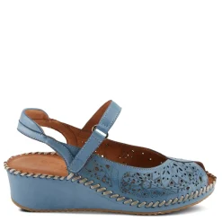 Wedges*Spring Step Women's , Santonio Sandal Blue