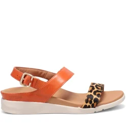 Footbed Sandals*Strive Women's , Lucia Sandal Orange / Leopard