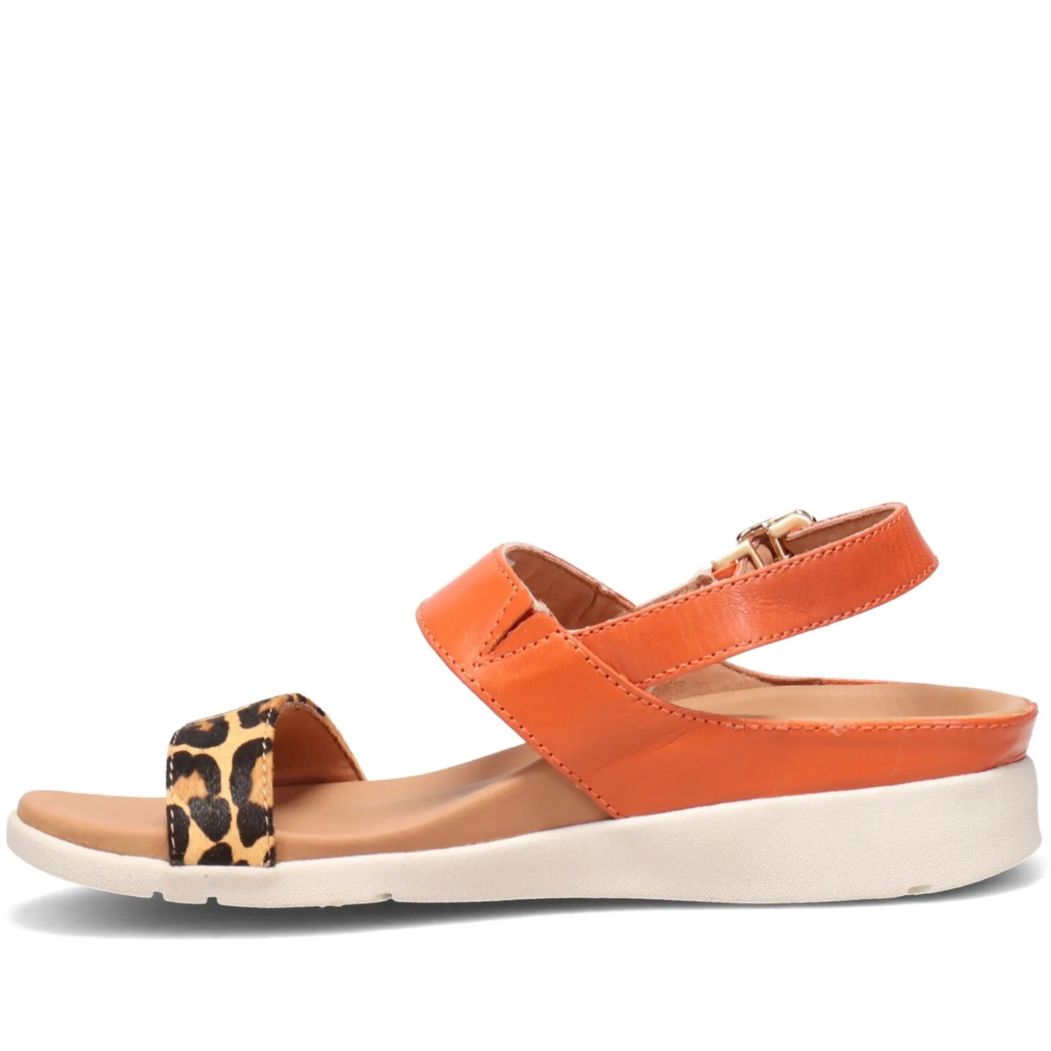 Footbed Sandals*Strive Women's , Lucia Sandal Orange / Leopard
