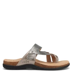 Footbed Sandals*Taos Women's , Perfect Sandal Grey Champagne Metallic