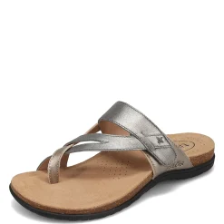 Footbed Sandals*Taos Women's , Perfect Sandal Grey Champagne Metallic