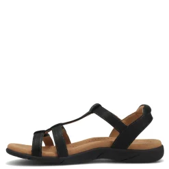 Footbed Sandals*Taos Women's , Trophy 2 Sandal Black Emboss
