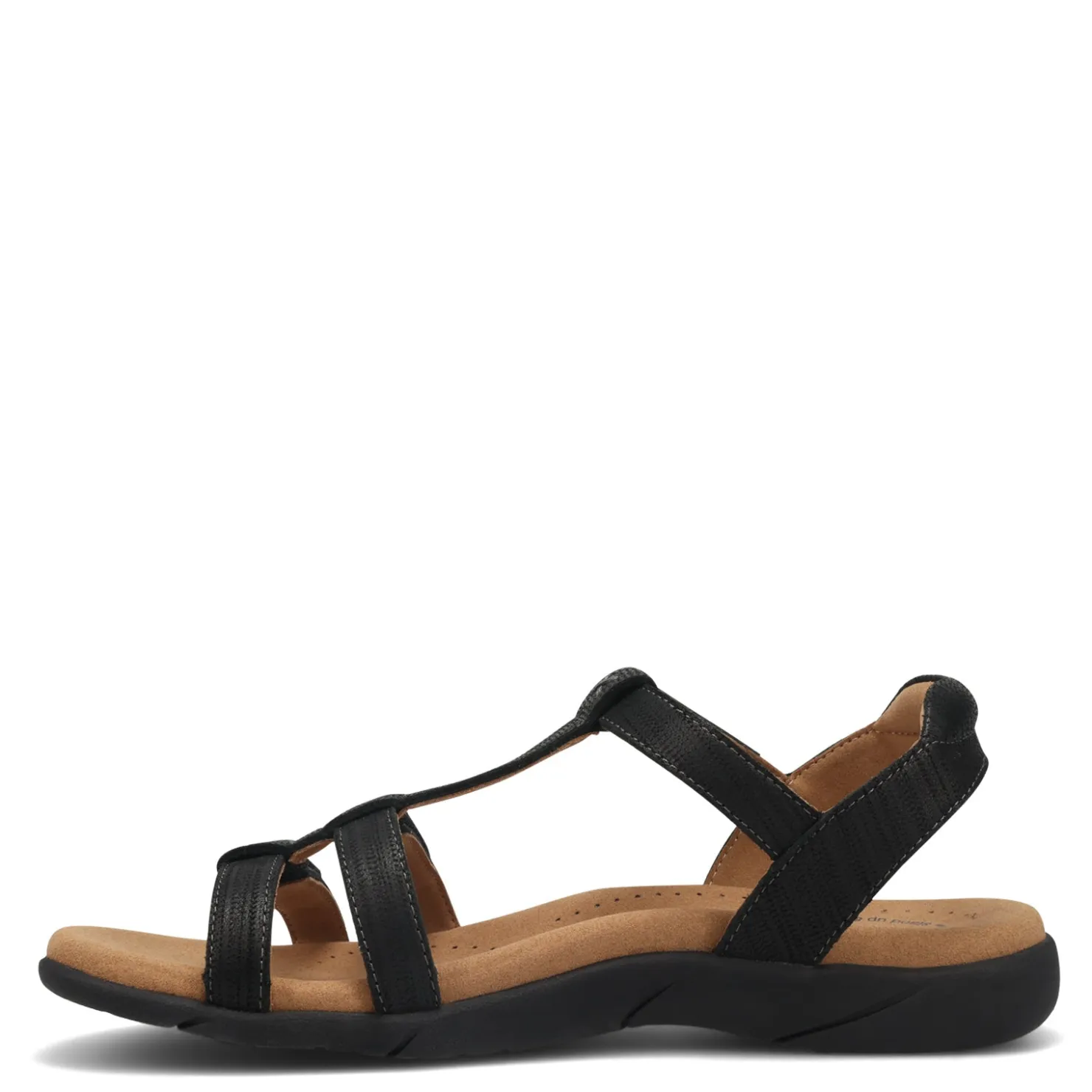 Footbed Sandals*Taos Women's , Trophy 2 Sandal Black Emboss