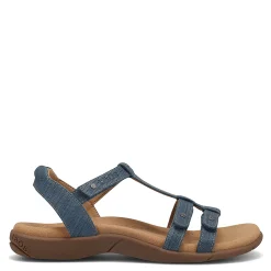 Footbed Sandals*Taos Women's , Trophy 2 Sandal Blue Emboss