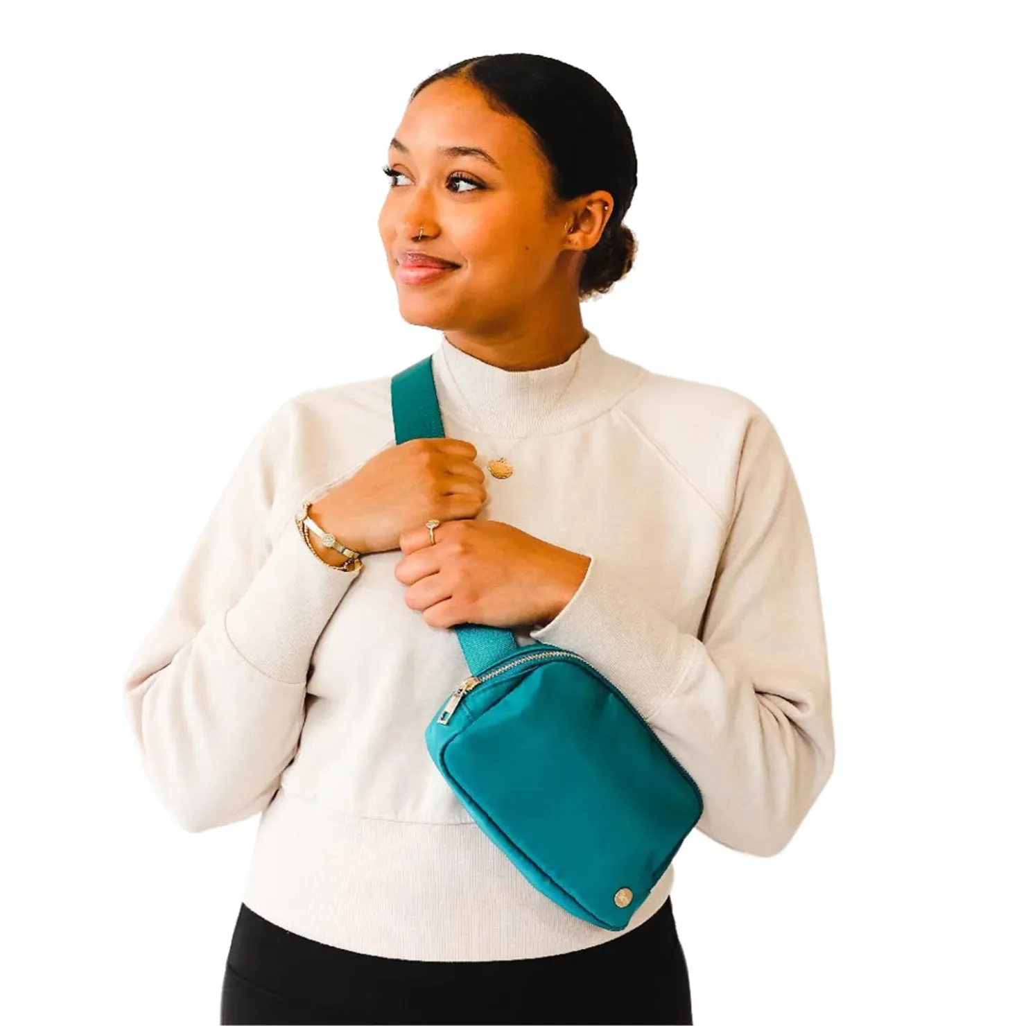 Handbags*The Darling Effect Women's , All You Need Belt Bag with Hair Scarf Brilliant Teal