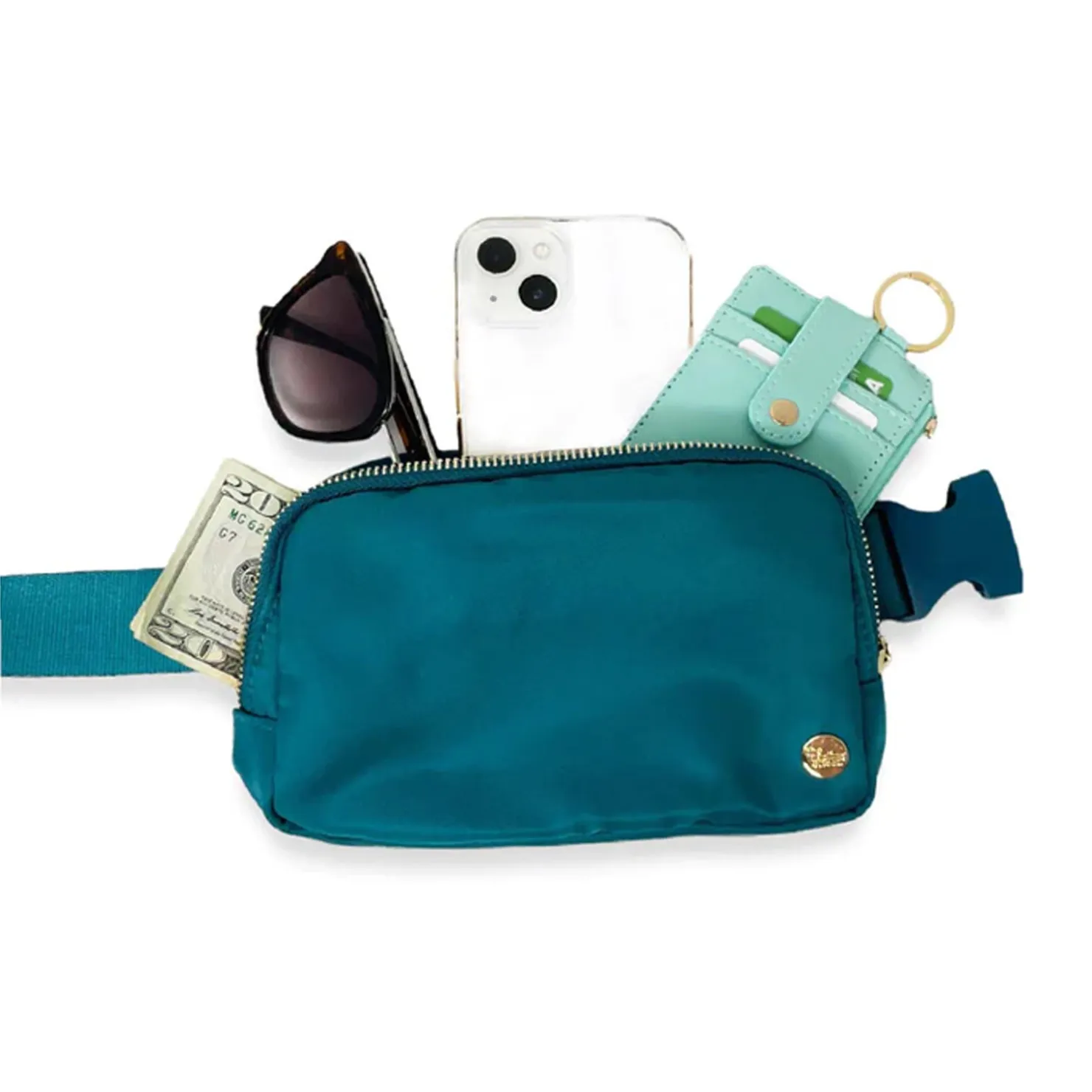 Handbags*The Darling Effect Women's , All You Need Belt Bag with Hair Scarf Brilliant Teal