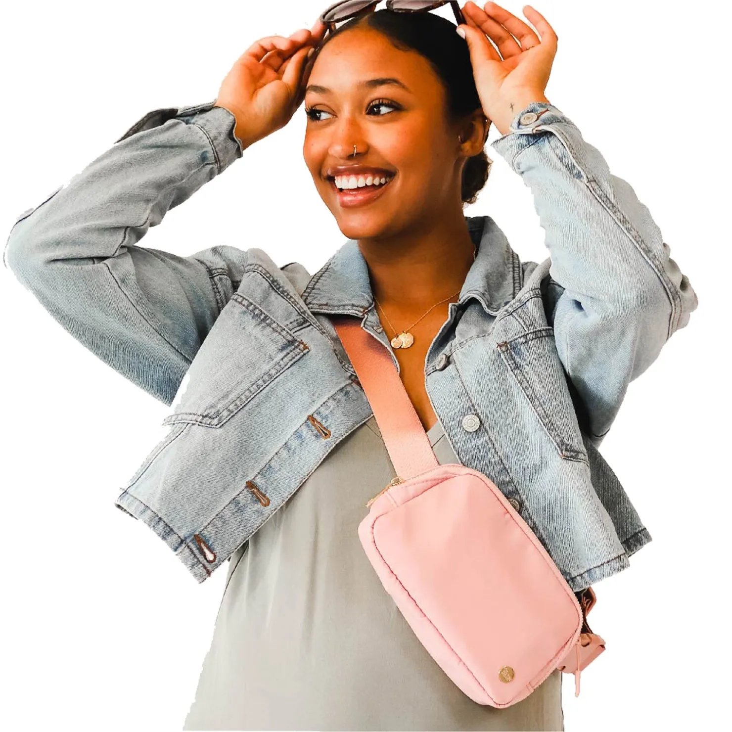 Handbags*The Darling Effect Women's , All You Need Belt Bag with Hair Scarf Dusty Blush