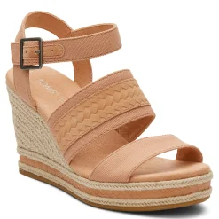 Wedges*TOMS Women's , Madelyn Sandal Sandy Beige Canvas