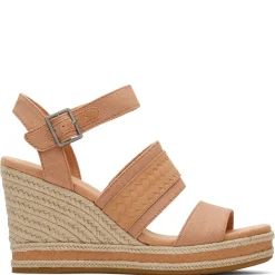 Wedges*TOMS Women's , Madelyn Sandal Sandy Beige Canvas