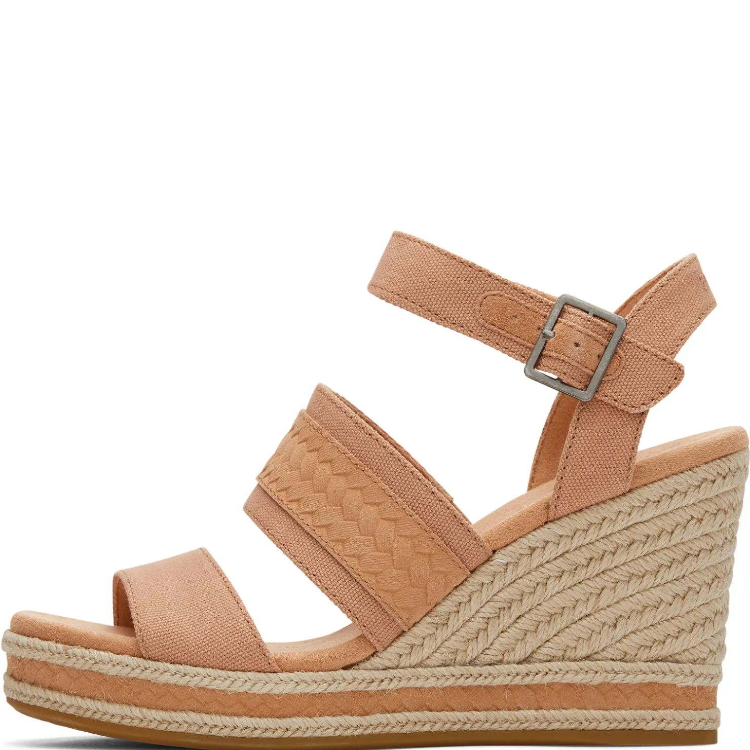 Wedges*TOMS Women's , Madelyn Sandal Sandy Beige Canvas