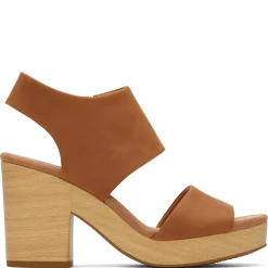 Heeled Sandals*TOMS Women's , Majorca Platform Sandal Tan Leather