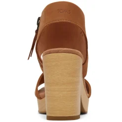 Heeled Sandals*TOMS Women's , Majorca Platform Sandal Tan Leather