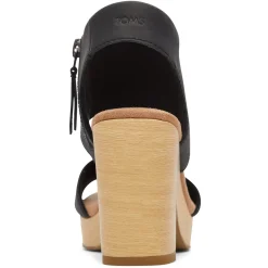 Heeled Sandals*TOMS Women's , Majorca Platform Sandal Black Leather
