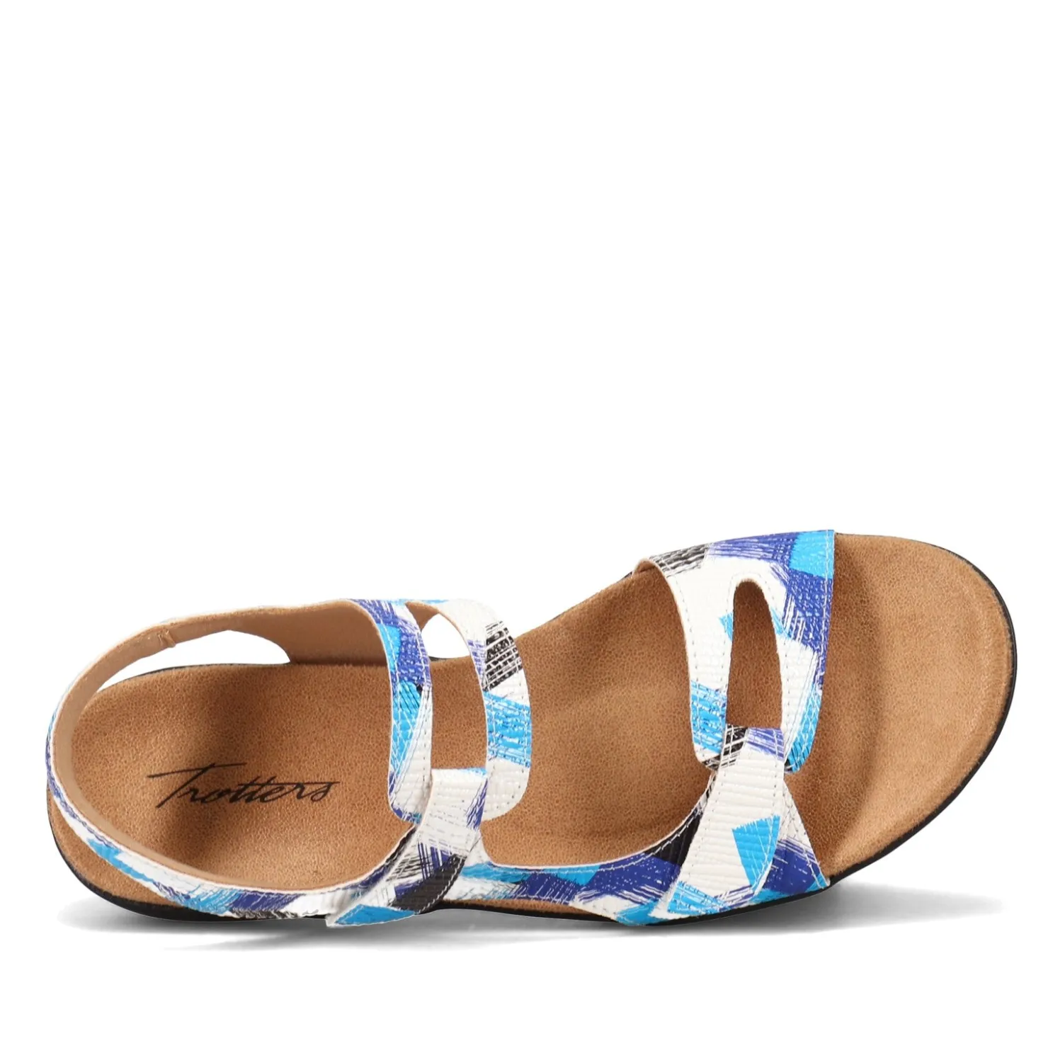 Footbed Sandals*Trotters Women's , Katarina Sandal Blue Multi