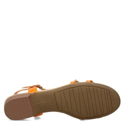 Heeled Sandals*Vaneli Women's , Brunel Sandal Orange Wrinkle Patent