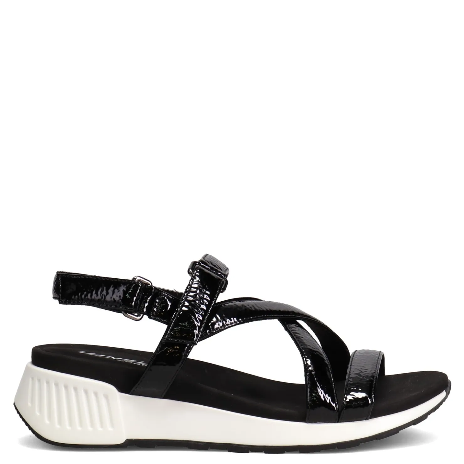 Wedges*Vaneli Women's , Trevin Sandal Black Patent