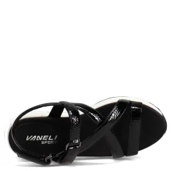 Wedges*Vaneli Women's , Trevin Sandal Black Patent