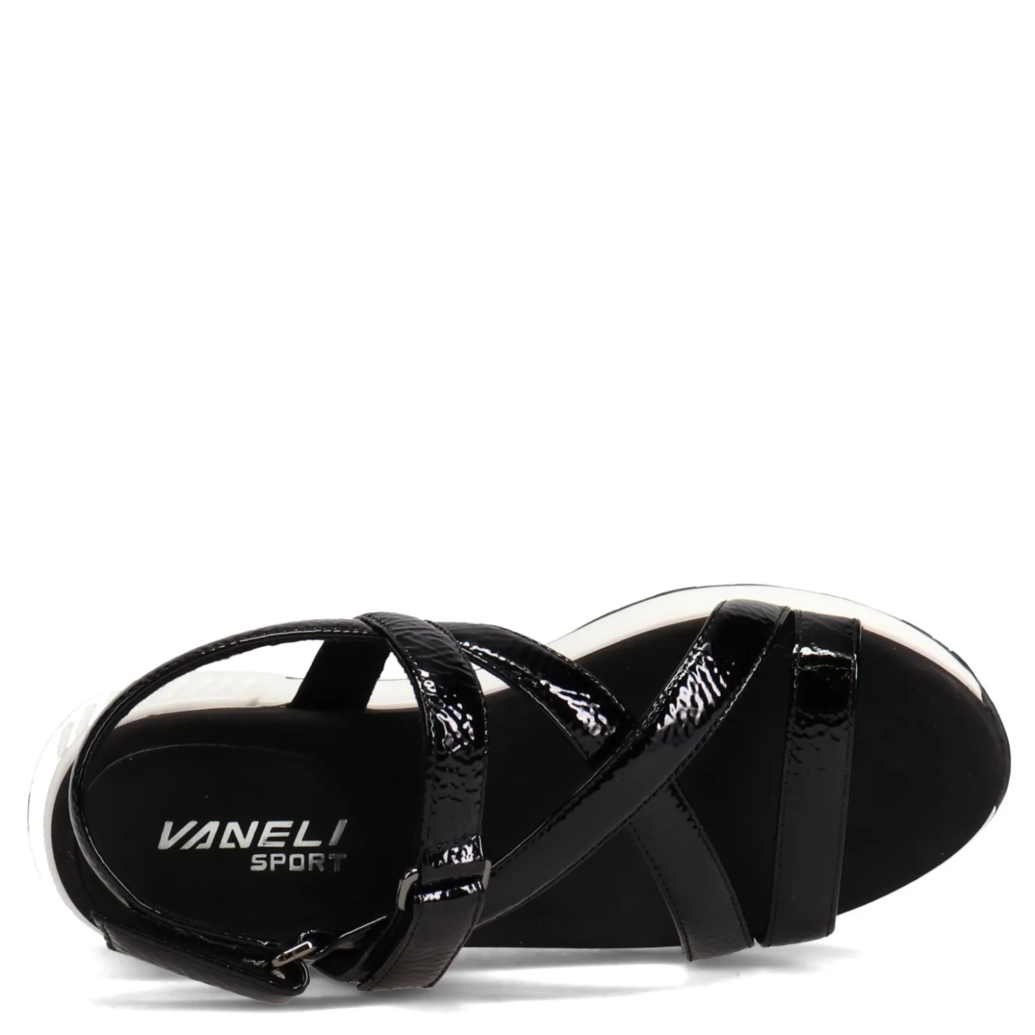 Wedges*Vaneli Women's , Trevin Sandal Black Patent