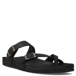 Footbed Sandals*White Mountain Women's , Gracie Sandal Black Glitter