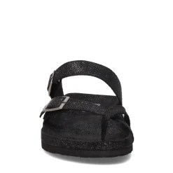 Footbed Sandals*White Mountain Women's , Gracie Sandal Black Glitter